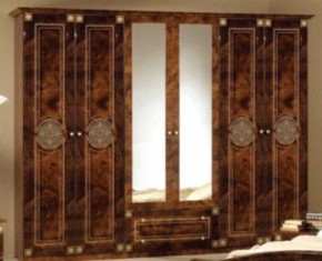 Шкаф 6-и дверный с зеркалами (02.146) Рома (орех) в Ревде - revda.mebel-74.com | фото