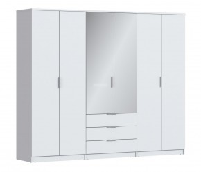 Шкаф 6-ти дверный Николь СБ-2593/1 (Белый) в Ревде - revda.mebel-74.com | фото