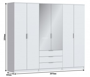 Шкаф 6-ти дверный Николь СБ-2593/1 (Белый) в Ревде - revda.mebel-74.com | фото
