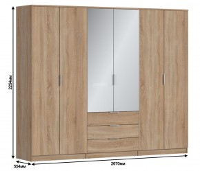 Шкаф 6-ти дверный Николь СБ-2593/1 (Дуб Сонома) в Ревде - revda.mebel-74.com | фото