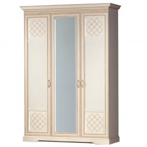 Шкаф для одежды 3-дверный №800 Парма кремовый белый в Ревде - revda.mebel-74.com | фото