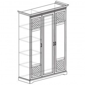 Шкаф для одежды 3-дверный №800 Парма кремовый белый в Ревде - revda.mebel-74.com | фото