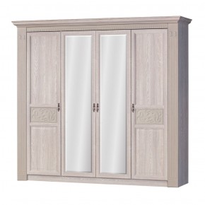 Шкаф для одежды 4-дверный №203 "Лючия" Дуб оксфорд серый в Ревде - revda.mebel-74.com | фото