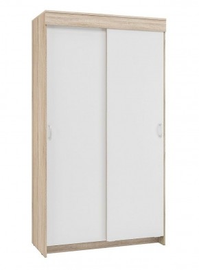 Шкаф-купе Бассо 1.0 (Дуб Сонома/Белый) 2 двери 2 зеркальные вставки в Ревде - revda.mebel-74.com | фото