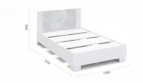 Спальня Аврора Кровать 120 со встроенным основанием под матрас Белый/Ателье светлый в Ревде - revda.mebel-74.com | фото
