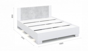 Спальня Аврора Кровать 160 со встроенным основанием под матрас Белый/Ателье светлый в Ревде - revda.mebel-74.com | фото