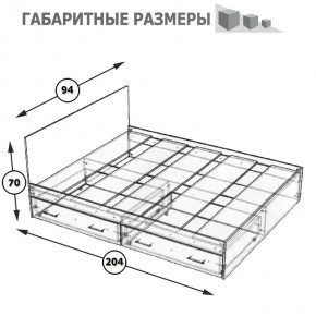 Стандарт Кровать с ящиками 0900, цвет венге, ШхГхВ 93,5х203,5х70 см., сп.м. 900х2000 мм., без матраса, основание есть в Ревде - revda.mebel-74.com | фото