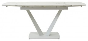 Стол ALATRI 120 GLOSS STATUARIO WHITE SOLID CERAMIC / WHITE, ®DISAUR в Ревде - revda.mebel-74.com | фото