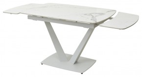 Стол ALATRI 120 GLOSS STATUARIO WHITE SOLID CERAMIC / WHITE, ®DISAUR в Ревде - revda.mebel-74.com | фото