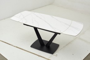 Стол ALATRI 120 MATT WHITE MARBLE SOLID CERAMIC / BLACK, ®DISAUR в Ревде - revda.mebel-74.com | фото