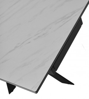 Стол BELLUNO 160 MARBLES KL-99 Белый мрамор матовый, итальянская керамика/ черный каркас, ®DISAUR в Ревде - revda.mebel-74.com | фото