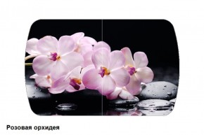 Стол Бостон 900*600 (опоры Брифинг) Стекло/фотопечать Розовая Орхидея в Ревде - revda.mebel-74.com | фото