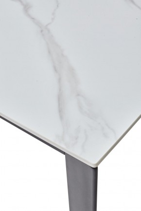 Стол CORNER 120 MATT WHITE MARBLE SOLID CERAMIC / BLACK, ®DISAUR в Ревде - revda.mebel-74.com | фото