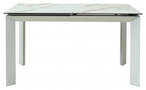 Стол CREMONA 160 KL-188 Контрастный мрамор / белый каркас, ®DISAUR в Ревде - revda.mebel-74.com | фото