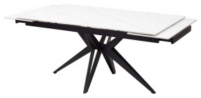 Стол FORIO 160 MATT WHITE MARBLE SOLID CERAMIC / BLACK, ®DISAUR в Ревде - revda.mebel-74.com | фото