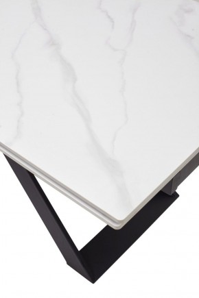 Стол LIVORNO 180 MATT WHITE MARBLE SOLID CERAMIC / BLACK, ®DISAUR в Ревде - revda.mebel-74.com | фото