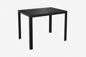 Стол Ницца (стекло (10мм) Черное/ножки черный металл) в Ревде - revda.mebel-74.com | фото
