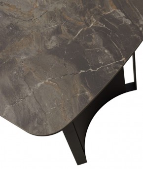 Стол RASMUS 160 KL-80 Серый мрамор, итальянская керамика / черный каркас, ®DISAUR в Ревде - revda.mebel-74.com | фото