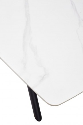 Стол RIVOLI 140 MATT WHITE MARBLE SOLID CERAMIC / BLACK, ®DISAUR в Ревде - revda.mebel-74.com | фото
