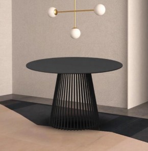 Стол TERNI 120 MATT BLACK MARBLE SOLID CERAMIC Черный мрамор матовый, керамика /Черн.каркас, ®DISAUR в Ревде - revda.mebel-74.com | фото