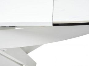 Стол TRENTO 120 HIGH GLOSS STATUARIO Белый мрамор глянцевый, керамика/ белый каркас, ®DISAUR в Ревде - revda.mebel-74.com | фото
