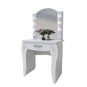 Стол туалетный Розалия №12 + ПОДСВЕТКА (лиственница белая, омела) в Ревде - revda.mebel-74.com | фото