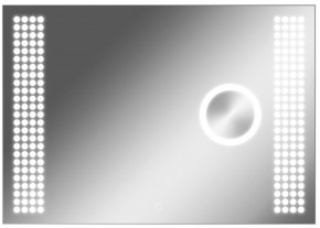 Зеркало Cosmo 100 alum (линза) с подсветкой Sansa (SCL1026Z) в Ревде - revda.mebel-74.com | фото