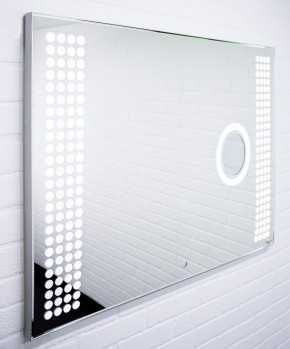 Зеркало Cosmo 100 alum (линза) с подсветкой Sansa (SCL1026Z) в Ревде - revda.mebel-74.com | фото